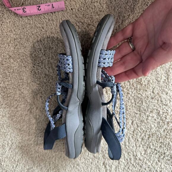 Skechers Reggae Slim Stretch Slingback Sandals Light Blue & Gray Women's Size 7 - Picture 5 of 9